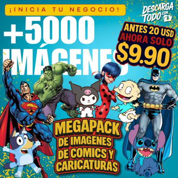 Megapack de Cómics y Caricaturas – +5,000 Imágenes para Diseño, Ropa y Contenido Creativo