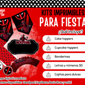Kit Imprimible Deadpool - Decoración para Fiesta en PDF