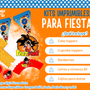 Kit Imprimible Dragon Ball Z - Decoración para Fiesta en PDF