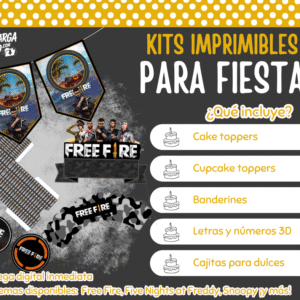 Kit Imprimible Free Fire - Decoración para Fiesta en PDF