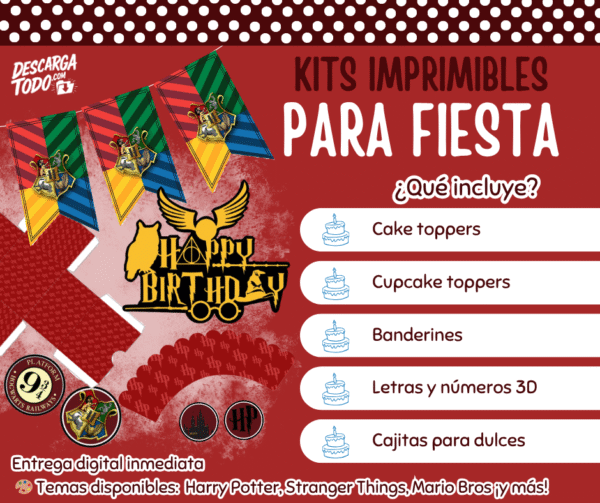 Kit Imprimible Harry Potter - Decoración para Fiesta en PDF