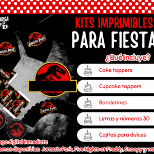 Kit Imprimible Jurassic Park - Decoración para Fiesta en PDF