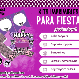 Kit Imprimible Kuromi - Decoración para Fiesta en PDF