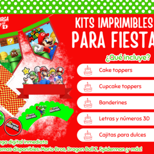 Kit Imprimible Mario Bros - Decoración para Fiesta en PDF