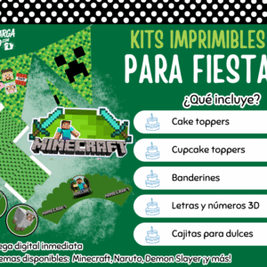 Kit Imprimible Minecraft - Decoración para Fiesta en PDF