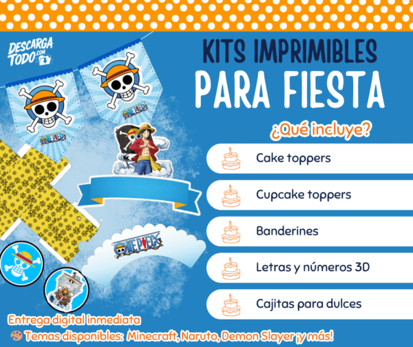 Kit Imprimible One Piece - Decoración para Fiesta en PDF