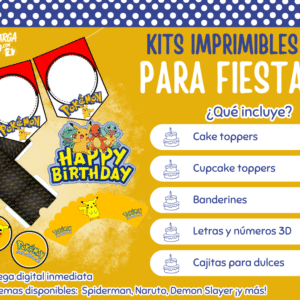 Kit Imprimible Pokémon - Decoración para Fiesta en PDF