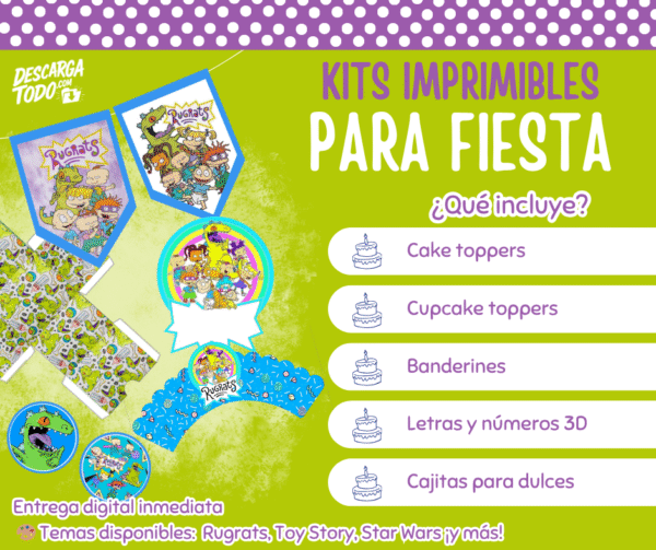 Kit Imprimible Rugrats - Decoración para Fiesta en PDF