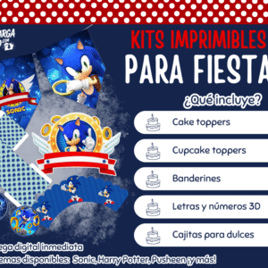 Kit Imprimible Sonic - Decoración para Fiesta en PDF