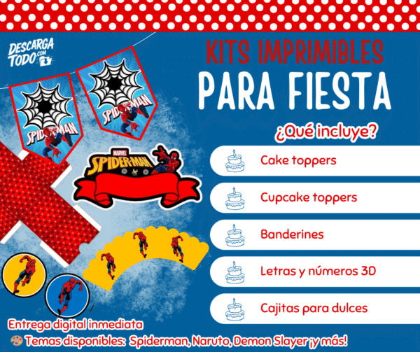 Kit Imprimible Spiderman - Decoración para Fiesta en PDF