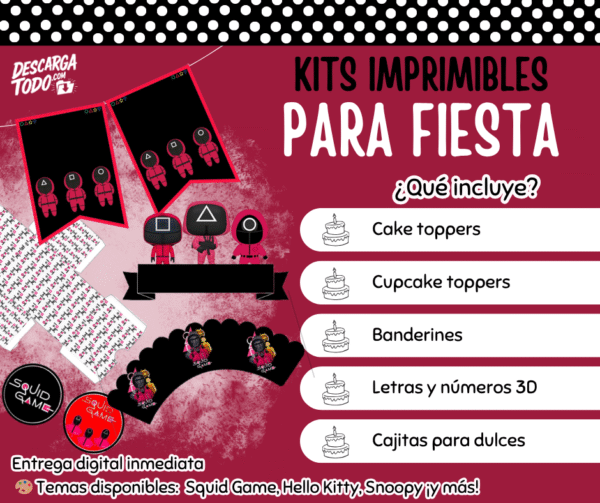 Kit Imprimible Squid Game - Decoración para Fiesta en PDF
