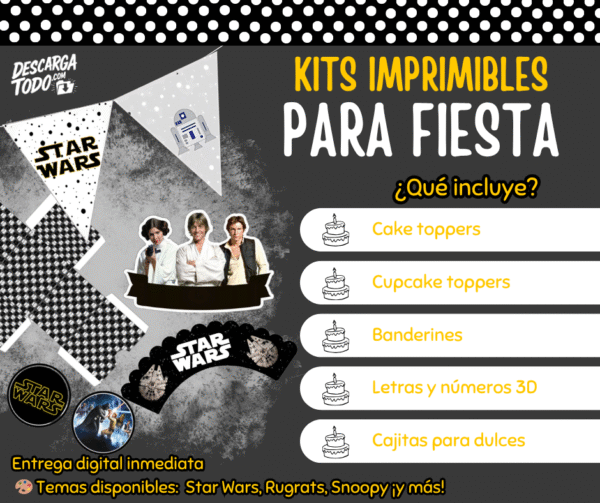 Kit Imprimible Star Wars - Decoración para Fiesta en PDF