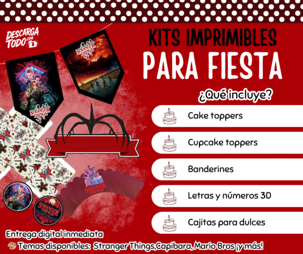 Kit Imprimible Stranger Things - Decoración para Fiesta en PDF