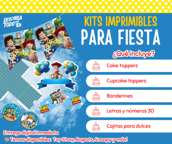 Kit Imprimible Toy Story - Decoración para Fiesta en PDF