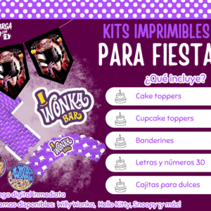Kit Imprimible Willy Wonka - Decoración para Fiesta en PDF