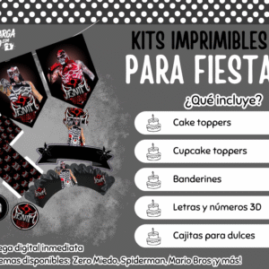 Kit Imprimible Zero Miedo - Decoración para Fiesta en PDF